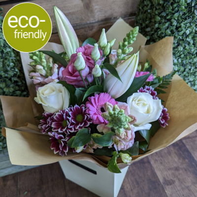 Hello - Eco-friendly contemporary ouquet - Say Hello in style with this fabulous contemporary bouquet! Delivered in Darlington or click and collect from Cockerton