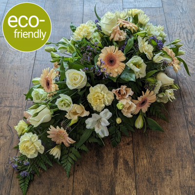 Eco-Friendly Funeral Sprays in Neutral Colors, Darlington Florist - Choose from a variety of neutral colors for your eco-friendly funeral spray. Our biodegradable floral foam is a sustainable option that will help you honor your loved one's memory.