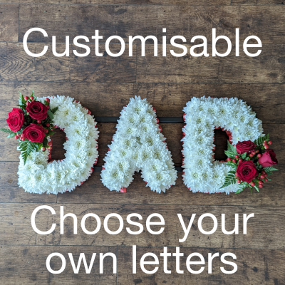Traditional Funeral Letters - Personalise Your Loved One's Memory - Massed white funeral letters are a beautiful and meaningful way to honour the life and legacy of a loved one. Personalise with their name, nickname, or relationship to you.