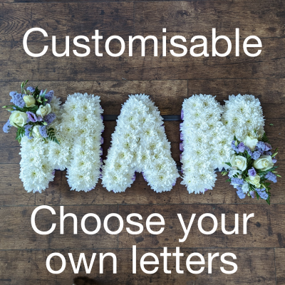 Massed Funeral Letters with Pastel Top Sprays - A Touch of Elegance - Classic funeral letters are a beautiful and meaningful way to honor the life and legacy of a loved one. Personalize your letter with their name, nickname, or relationship to you .