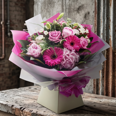 Cherry Blossom - A vibrant pink handtied simply stunning just like it’s inspiration - The Cherry Blossom Tree. Same day flower delivery by local florists - and the Cherry Blossom is a stunning choice.