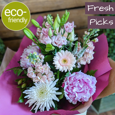 Nature's Bliss - Eco-friendly bouquet | First for Flowers | Cockerton - This stunning collection of flowers, beautifully arranged and hand-tied, makes the perfect gift. Delivery in Darlington, Click & Collect from Cockerton shop