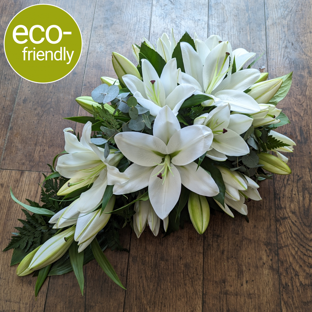 Eco-Funeral Lily Spray (White)