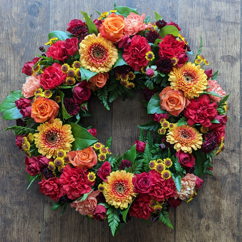 Mixed Vibrant Funeral Wreath