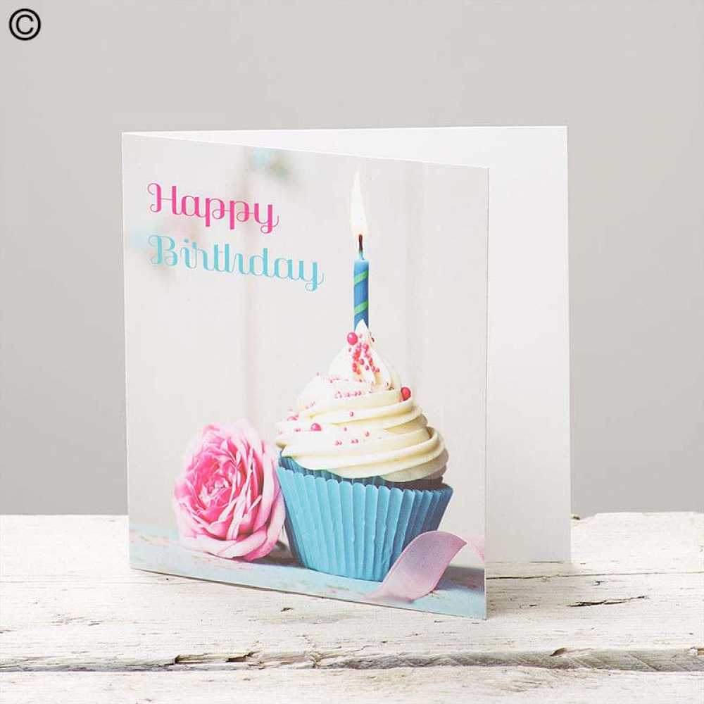 Greetings Card, Happy Birthday Cupcake