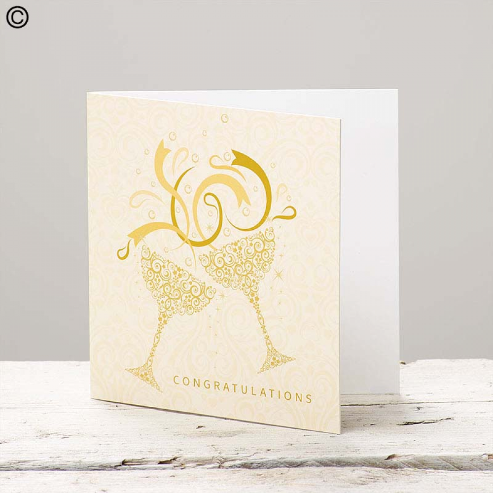 Greetings Card, Congratulations (Swirls)