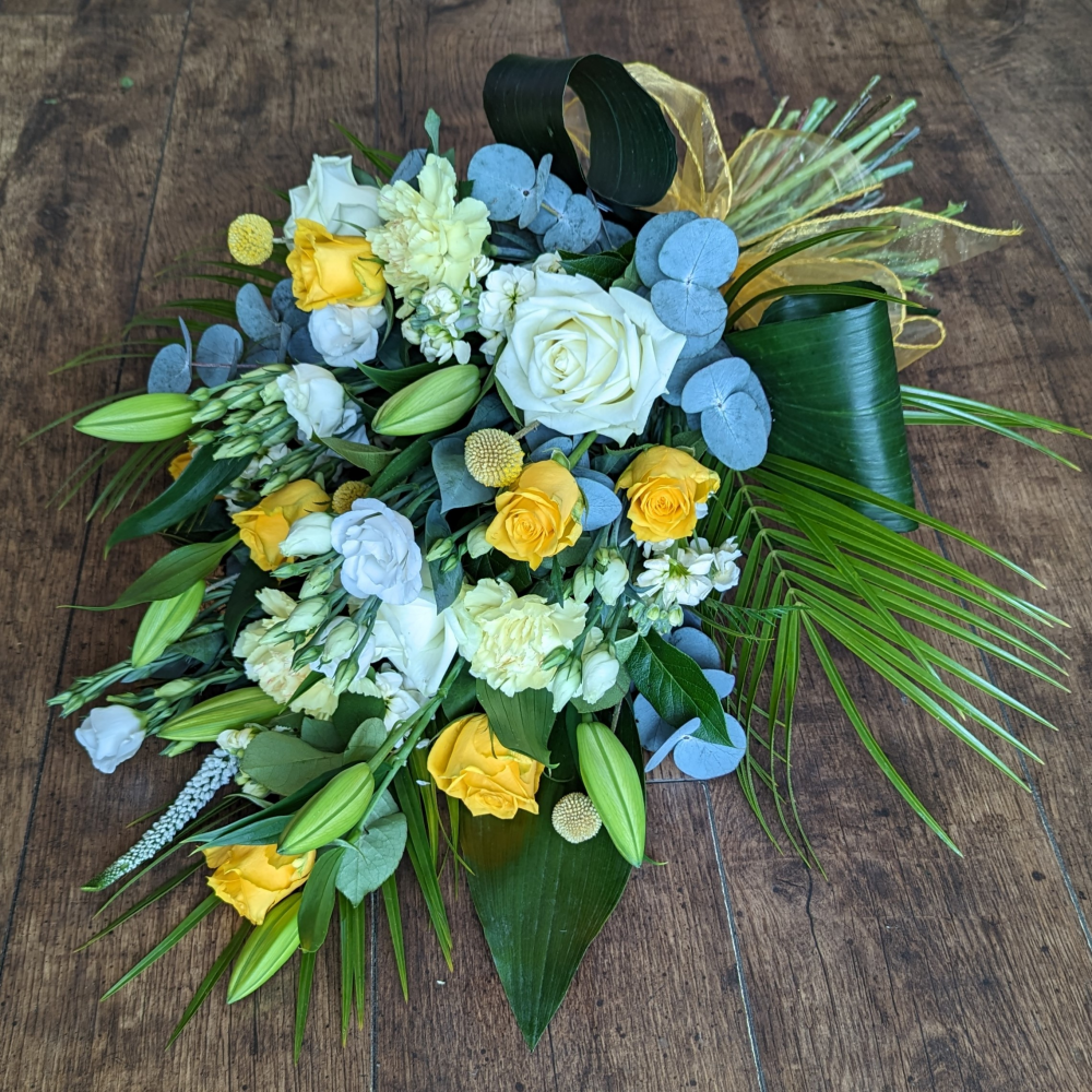 Funeral Tied Sheaf, White and Yellow