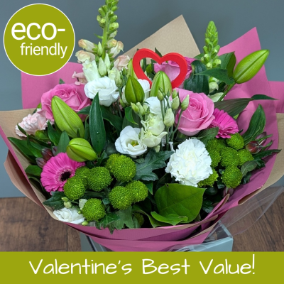 Rebel Heart Bouquet | Romantic Valentine's Flowers | First for Flowers - Unleash your romantic side with the Rebel Heart bouquet. A passionate mix of luxury red roses and textured blooms, hand-delivered in Darlington. Order online.