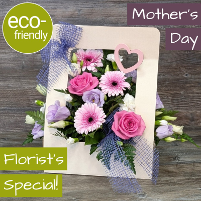 Blooming Mother's Day Card | Florist Choice | Darlington Flowers - Darlington's unique Mother's Day gift: the Blooming Card. Florist choice flowers, living card. Hand-crafted, eco-friendly. Click & Collect or delivery.