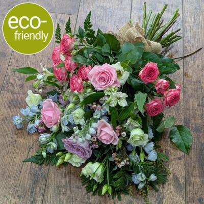 Country Style Eco-Funeral Sheaf | First for Flowers - Country Style Eco-Funeral Sheaf: Hand-made with seasonal blooms, eco-friendly design. A thoughtful, natural tribute from First for Flowers in Darlington.