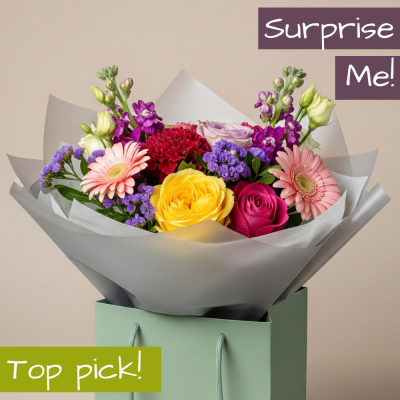 Summer Surprise Bouquet | Florist Choice | First for Flowers - Discover our Summer Surprise Bouquet! Get exceptional value with a unique, hand-selected seasonal bouquet, beautifully wrapped in a water bubble & gift bag. delivery or collection!