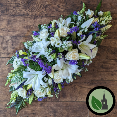 CofE Coffin Spray Darlington | Church of England Funeral Flowers - Order a Church of England compliant double-ended coffin spray in Darlington. Established expertise in sustainable, low-carbon funeral flowers tailored to your parish.