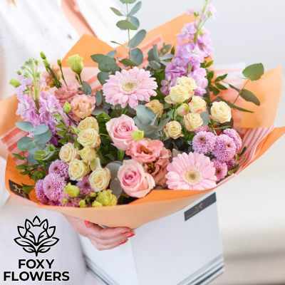 Extra Luxurious Pastel Hand-Tied Bouquet | Foxy Flowers - Go all out with our Extra Luxurious Pastel Hand-Tied Bouquet. An extraordinary, breathtaking arrangement of soft pinks and lilacs hand-crafted in Darlington.